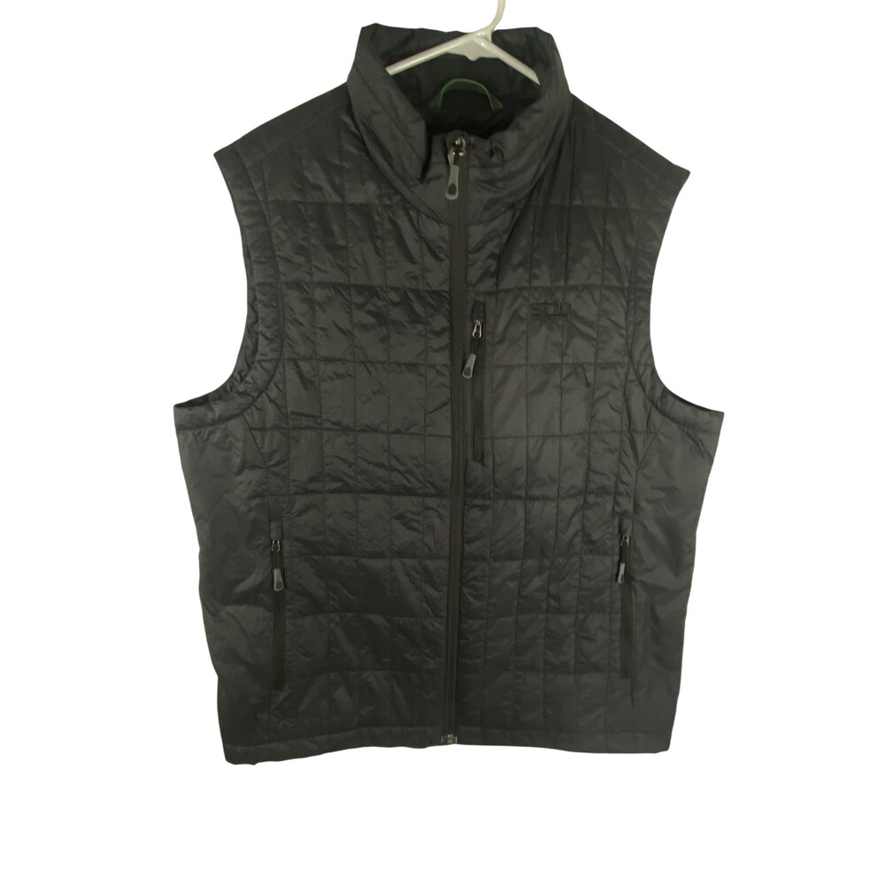 Stio Vest Mens Large Gray Quilted PrimaLoft Insulated Full Zip Outdoor 2167